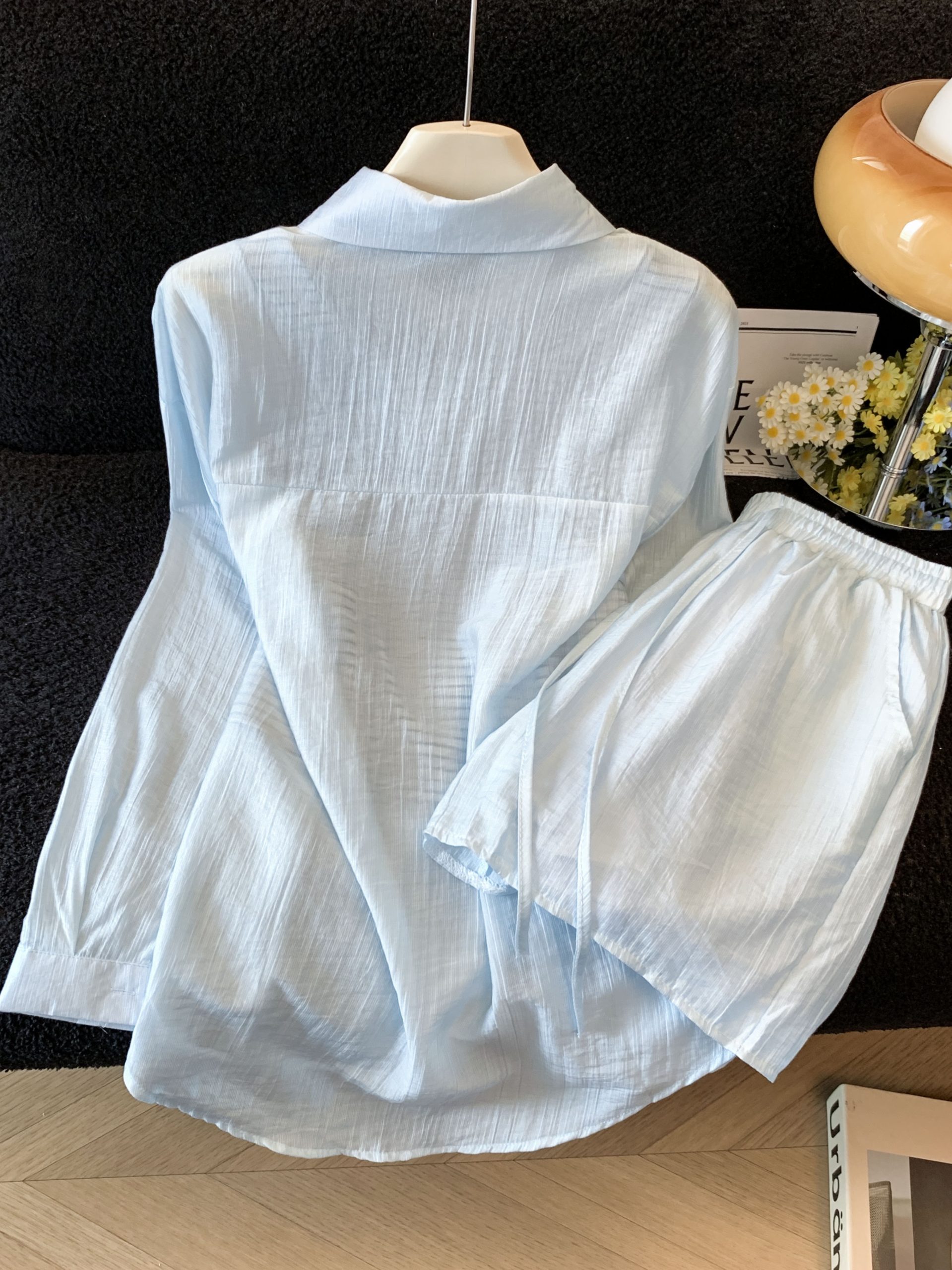Women's 3-Piece Summer Korean Lazy Sun Protection Long Sleeve Shirt Vest Shorts Set - Style 632ef5 - Image 2