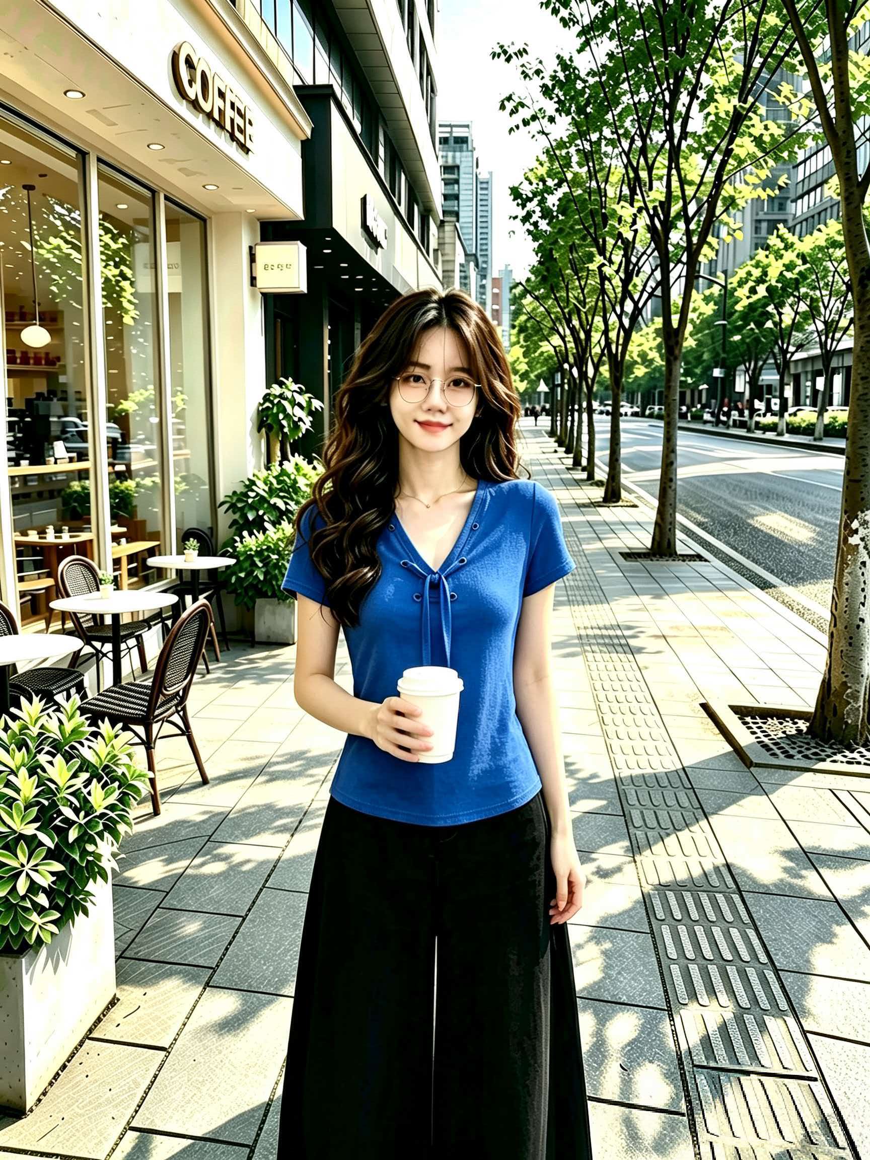 Klein Blue V-Neck Lace-Up Slim Short-Sleeve T-Shirt for Women 2026 Summer Korean Style - Image 3